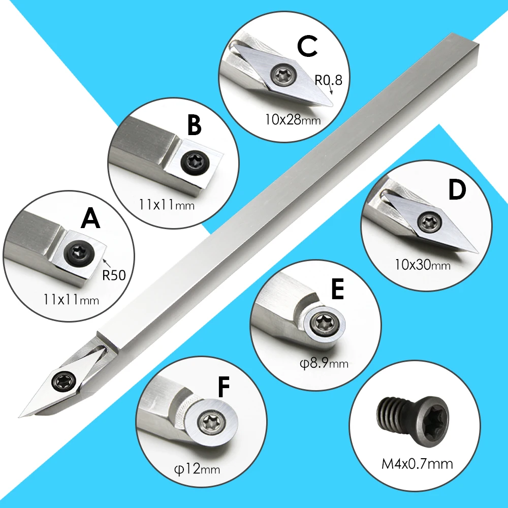 TASP Carbide Insert Cutter Woodturning Tool Swan Neck Wood Turning Chisel Blade & Aluminum Handle for Woodworking Lathe Machine