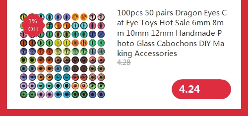 100pcs 50 pairs Dragon Eyes Cat Eye Toys Hot Sale 6mm 8mm 10mm 12mm Handmade Photo Glass Cabochons DIY Making Accessories