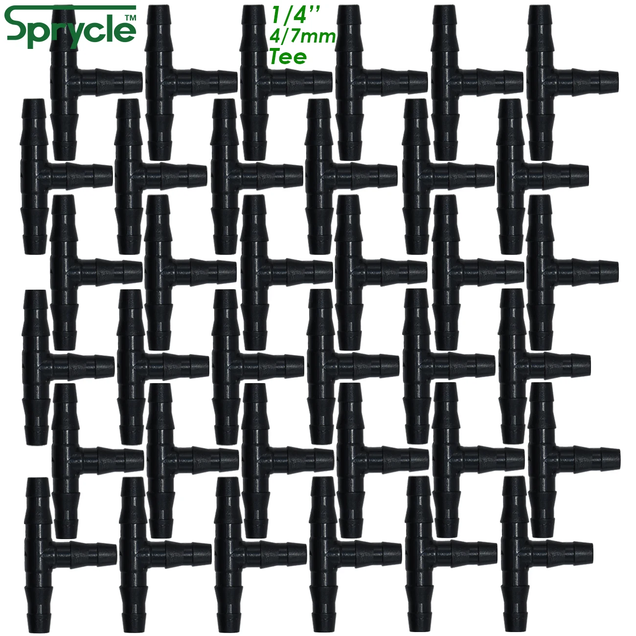 SPRYCLE 20-100PCS 1/4 Inch Connector Joint Tee Drip Irrigation Dripper Watering Garden Tools for 4mm/7mm Pipe Hose Greenhouse