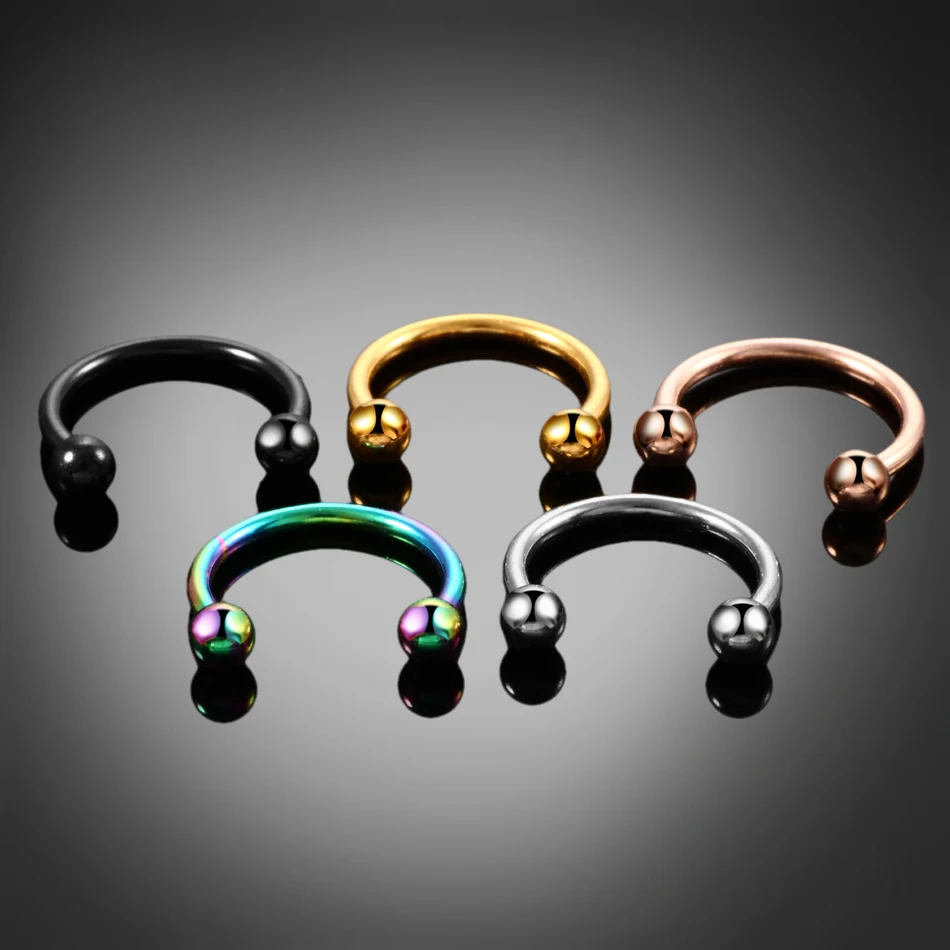 1PC Hot Sale Nose Horseshoe Ring Nose Septum Ring G23 Titanium Circular Piercing Ear Cartilage Tragus Body Jewelry Piercing