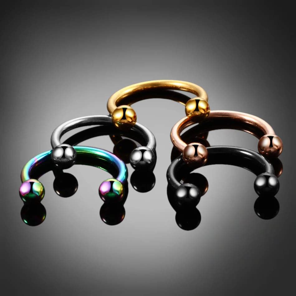 1PC Hot Sale Nose Horseshoe Ring Nose Septum Ring G23 Titanium Circular Piercing Ear Cartilage Tragus Body Jewelry Piercing