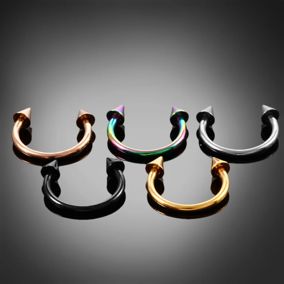 1PC Hot Sale Nose Horseshoe Ring Nose Septum Ring G23 Titanium Circular Piercing Ear Cartilage Tragus Body Jewelry Piercing