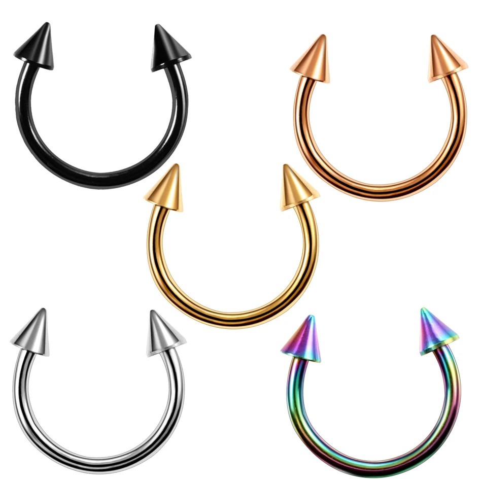 1PC Hot Sale Nose Horseshoe Ring Nose Septum Ring G23 Titanium Circular Piercing Ear Cartilage Tragus Body Jewelry Piercing