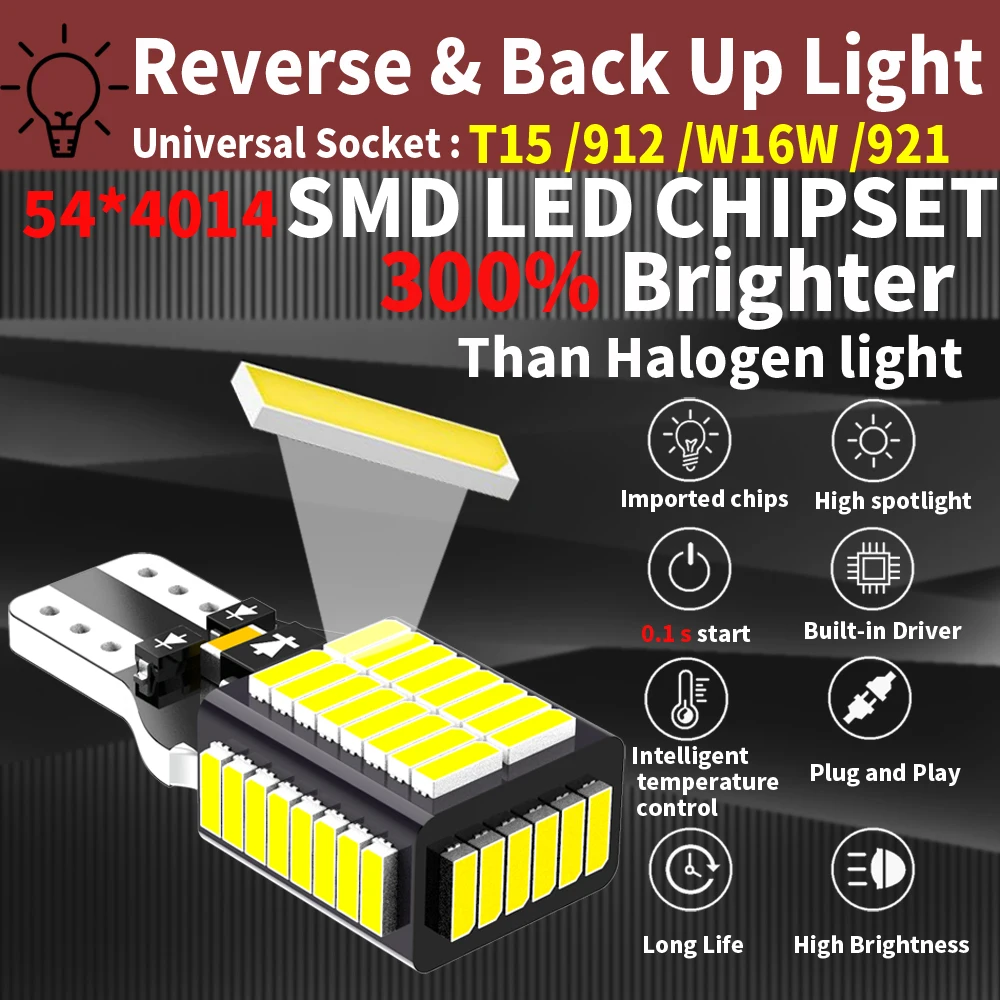 2pcs LED Reverse Light Blub Backup Lamp W16W T15 921 Canbus For BMW E81 E87 E88 E82 E92 E90 E91 E60 F07 F11 E61 1 3 5 Series