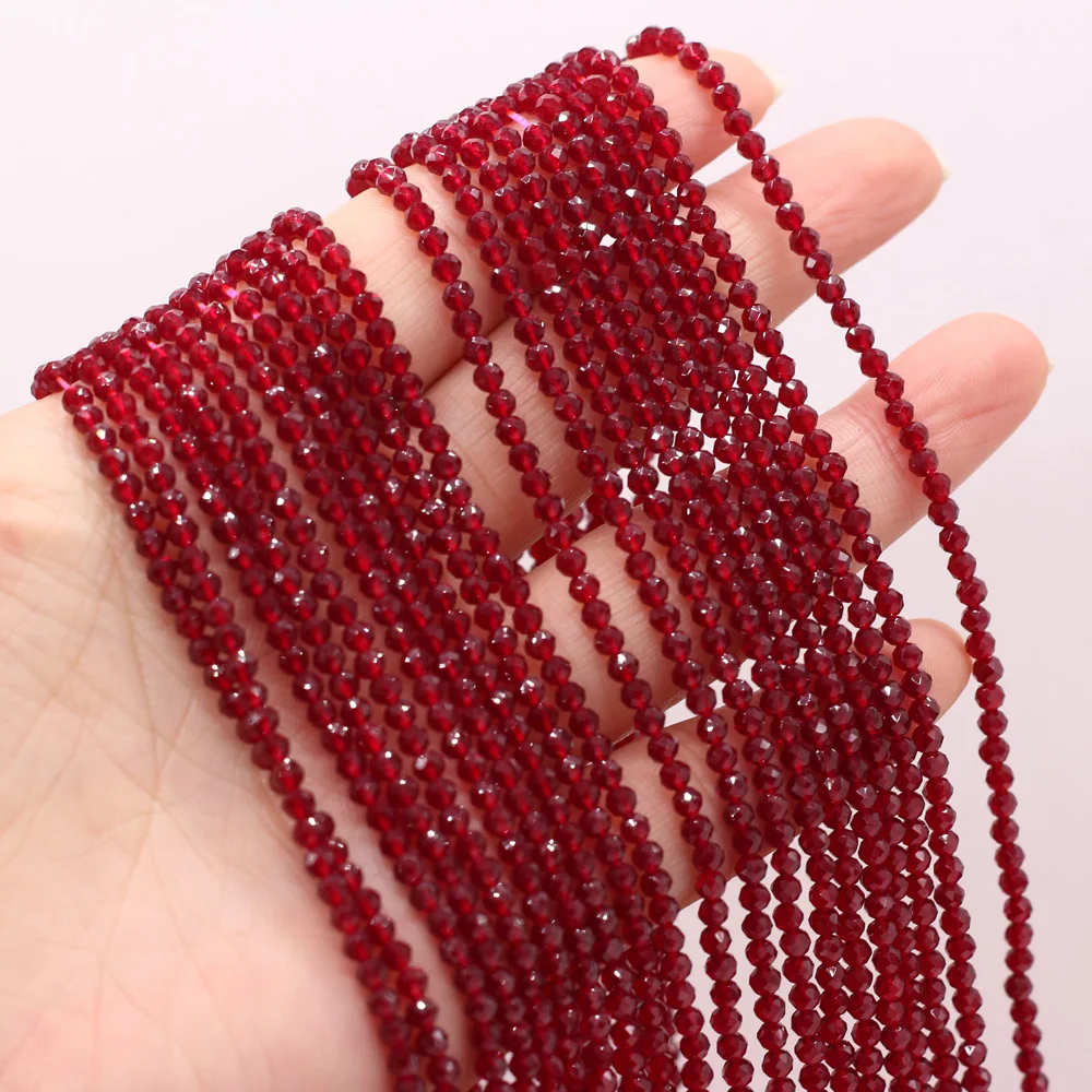 125 Pieces Spinel Beads Crystal Beads Loose DIY Jewelry Making Bracelet Necklace Accessories 3mm Length 38cm