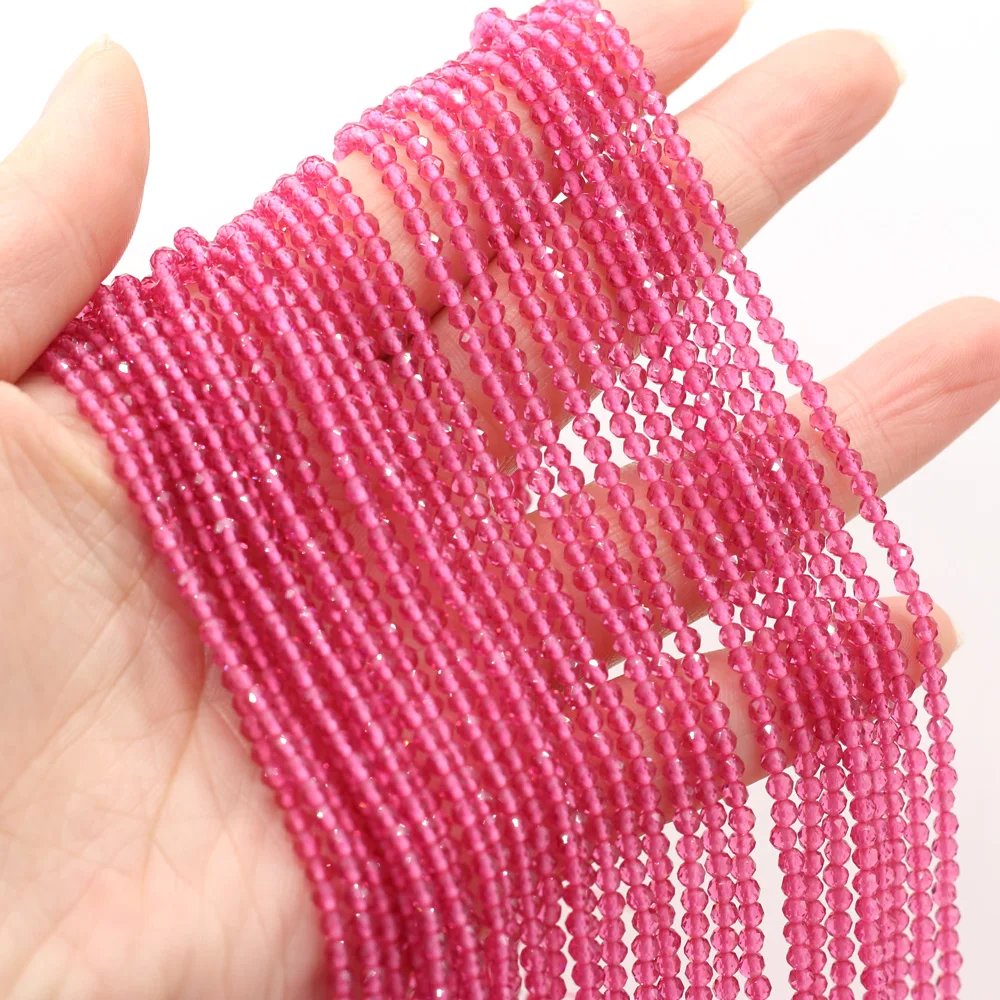 125 Pieces Spinel Beads Crystal Beads Loose DIY Jewelry Making Bracelet Necklace Accessories 3mm Length 38cm