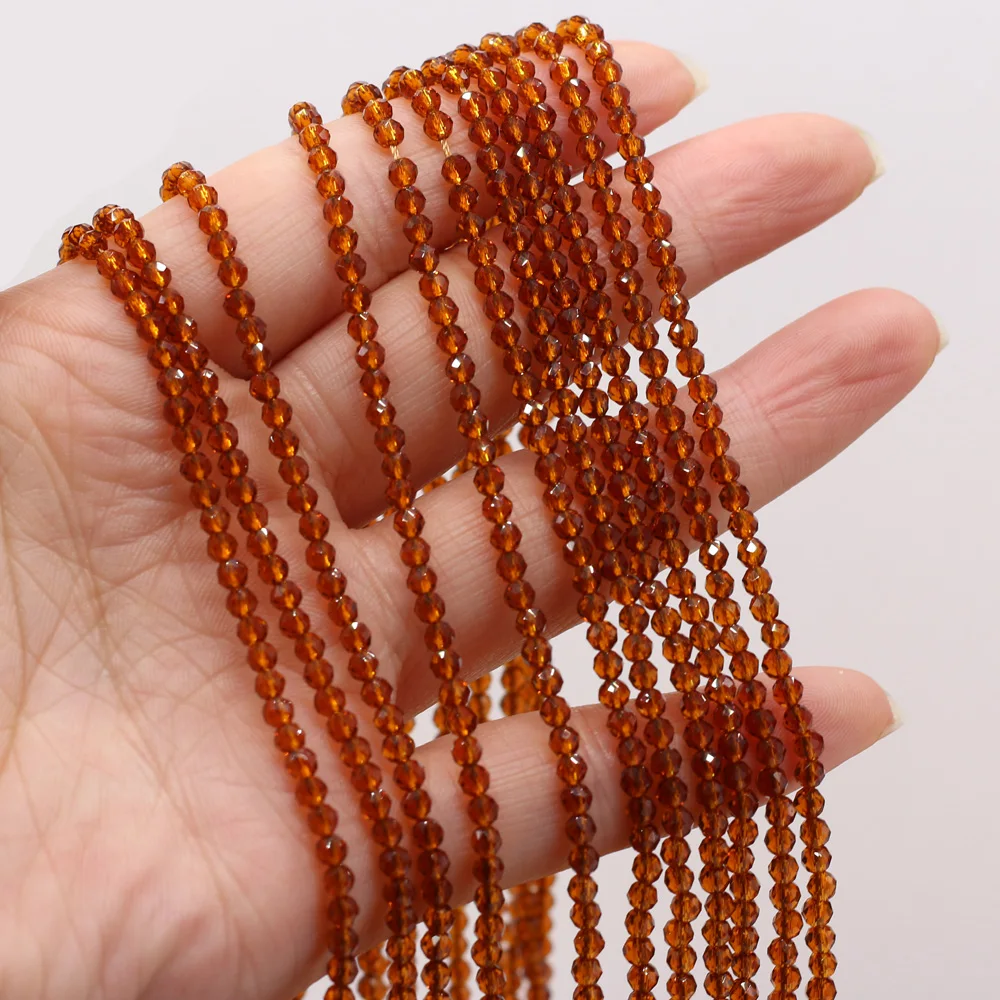 125 Pieces Spinel Beads Crystal Beads Loose DIY Jewelry Making Bracelet Necklace Accessories 3mm Length 38cm