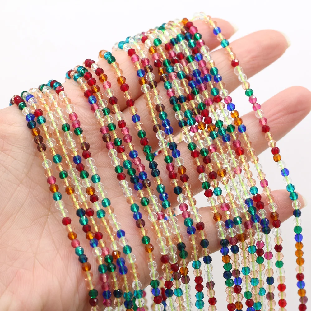 125 Pieces Spinel Beads Crystal Beads Loose DIY Jewelry Making Bracelet Necklace Accessories 3mm Length 38cm