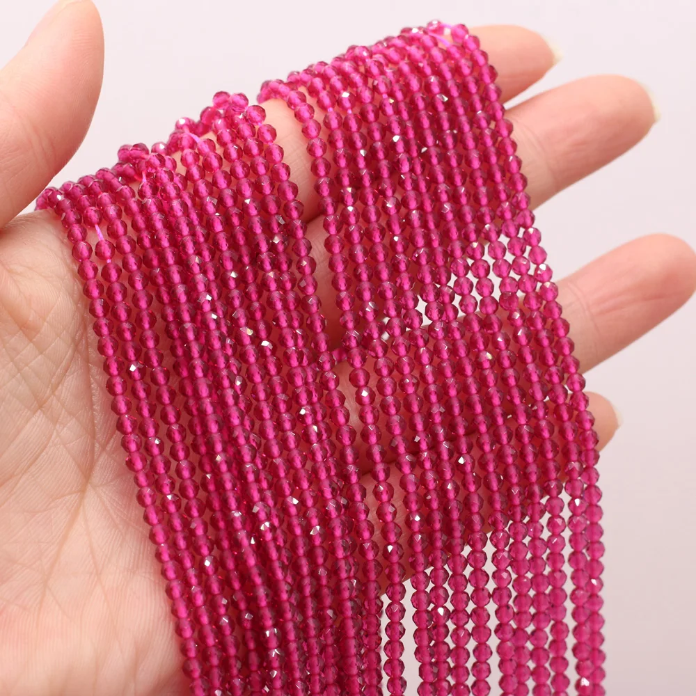 125 Pieces Spinel Beads Crystal Beads Loose DIY Jewelry Making Bracelet Necklace Accessories 3mm Length 38cm