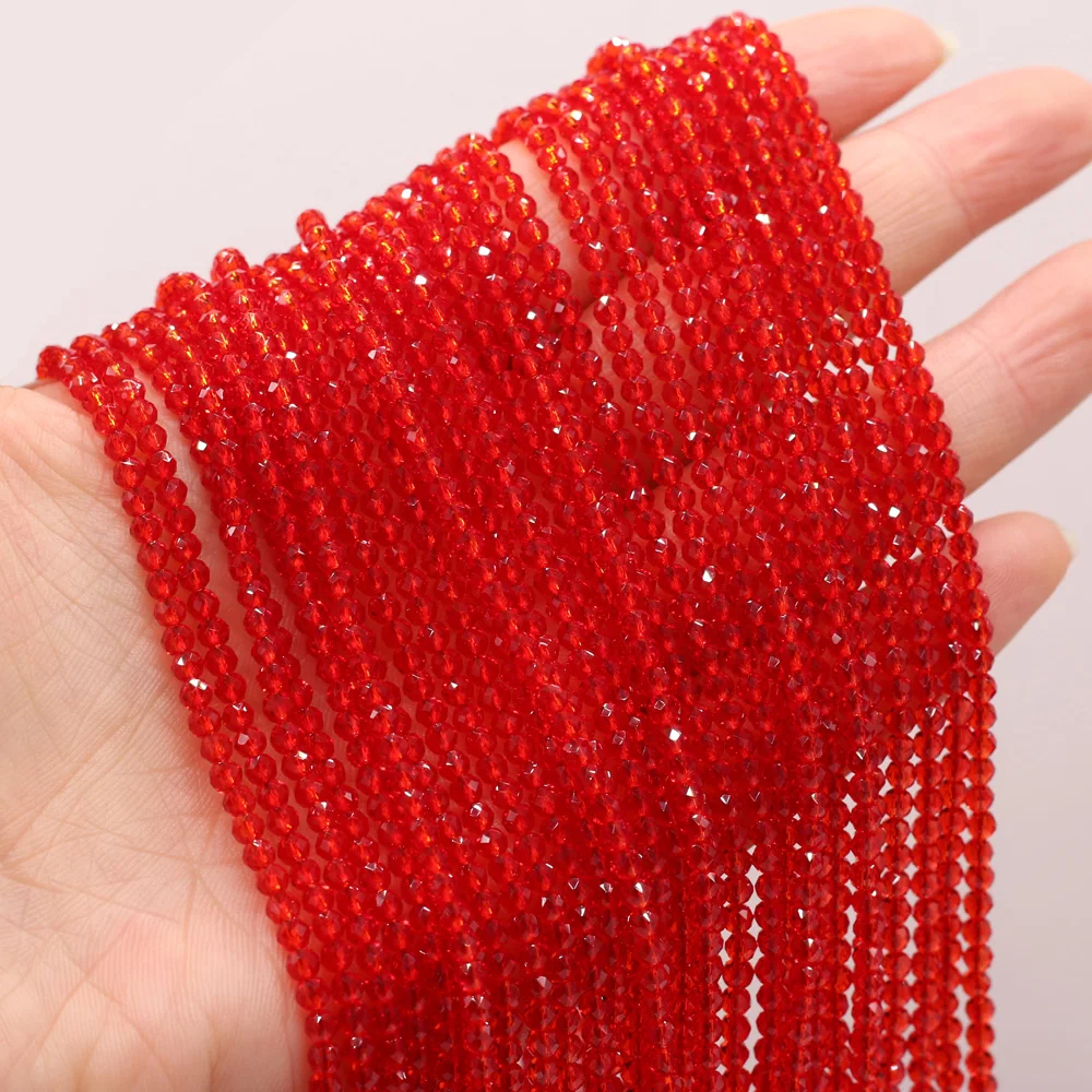 125 Pieces Spinel Beads Crystal Beads Loose DIY Jewelry Making Bracelet Necklace Accessories 3mm Length 38cm