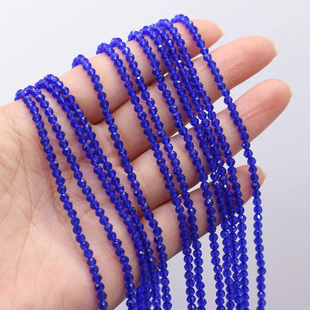 125 Pieces Spinel Beads Crystal Beads Loose DIY Jewelry Making Bracelet Necklace Accessories 3mm Length 38cm