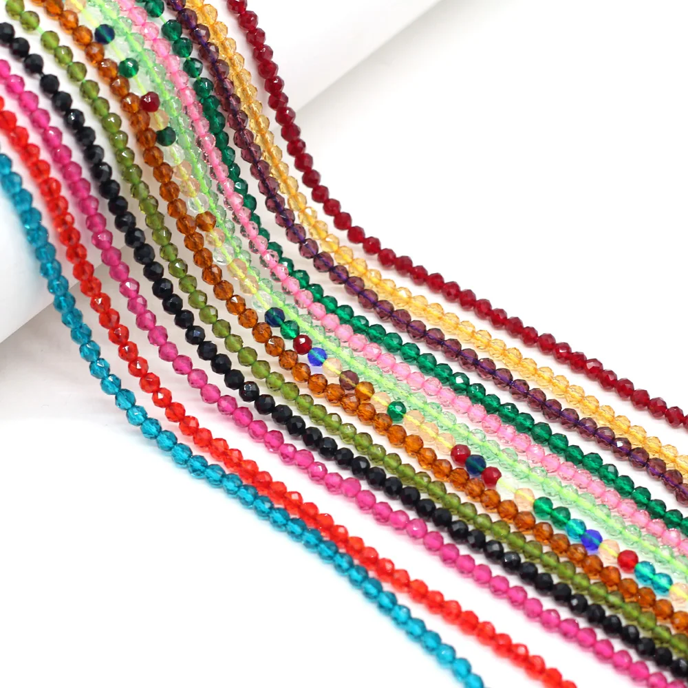 125 Pieces Spinel Beads Crystal Beads Loose DIY Jewelry Making Bracelet Necklace Accessories 3mm Length 38cm