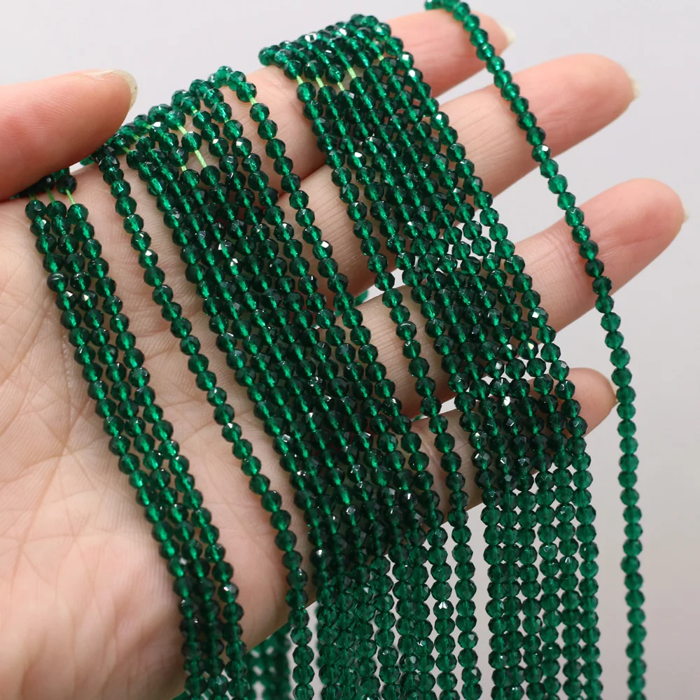 125 Pieces Spinel Beads Crystal Beads Loose DIY Jewelry Making Bracelet Necklace Accessories 3mm Length 38cm