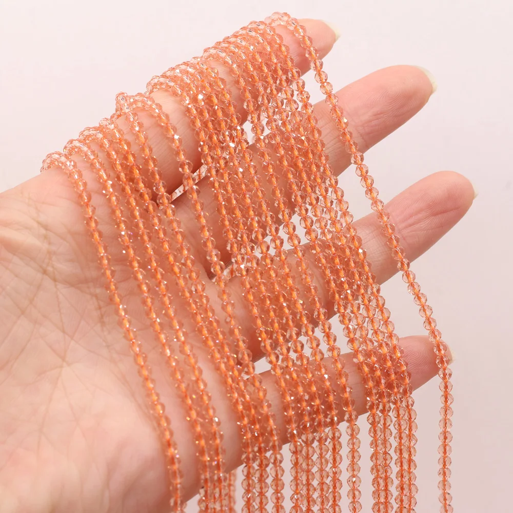 125 Pieces Spinel Beads Crystal Beads Loose DIY Jewelry Making Bracelet Necklace Accessories 3mm Length 38cm