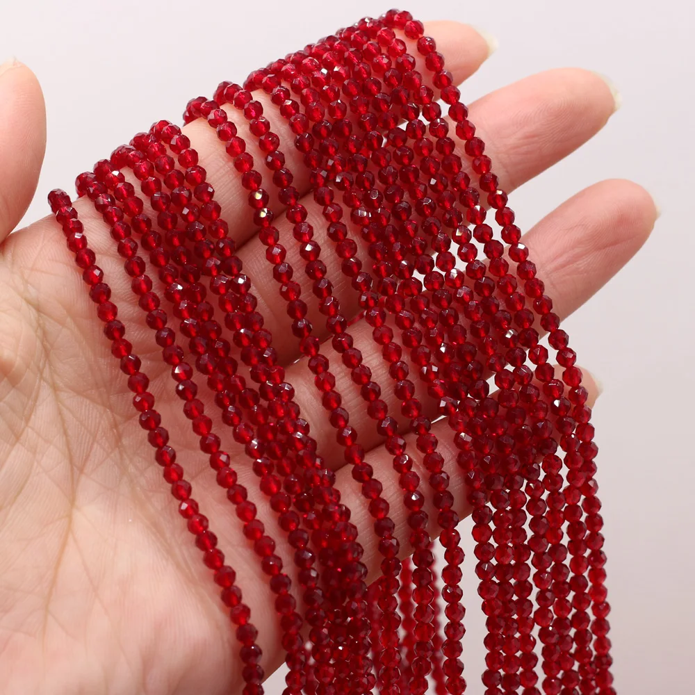 125 Pieces Spinel Beads Crystal Beads Loose DIY Jewelry Making Bracelet Necklace Accessories 3mm Length 38cm