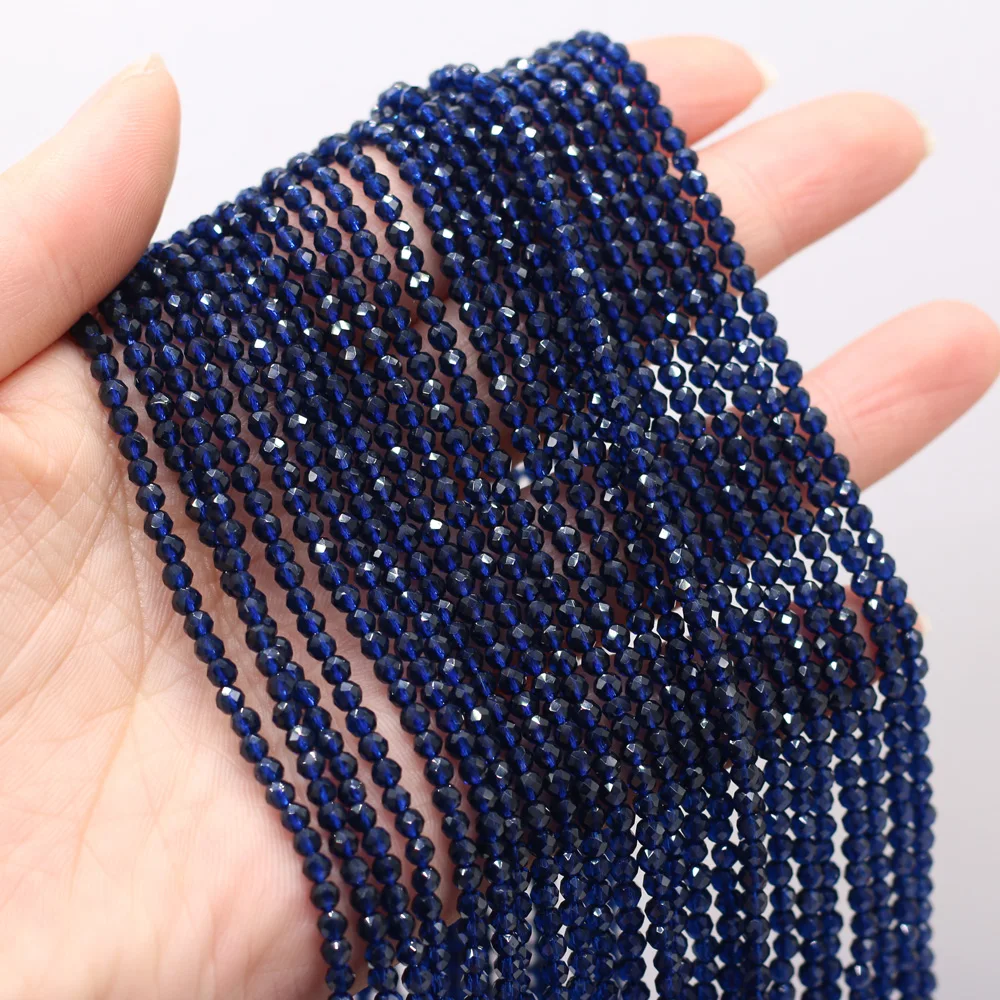 125 Pieces Spinel Beads Crystal Beads Loose DIY Jewelry Making Bracelet Necklace Accessories 3mm Length 38cm