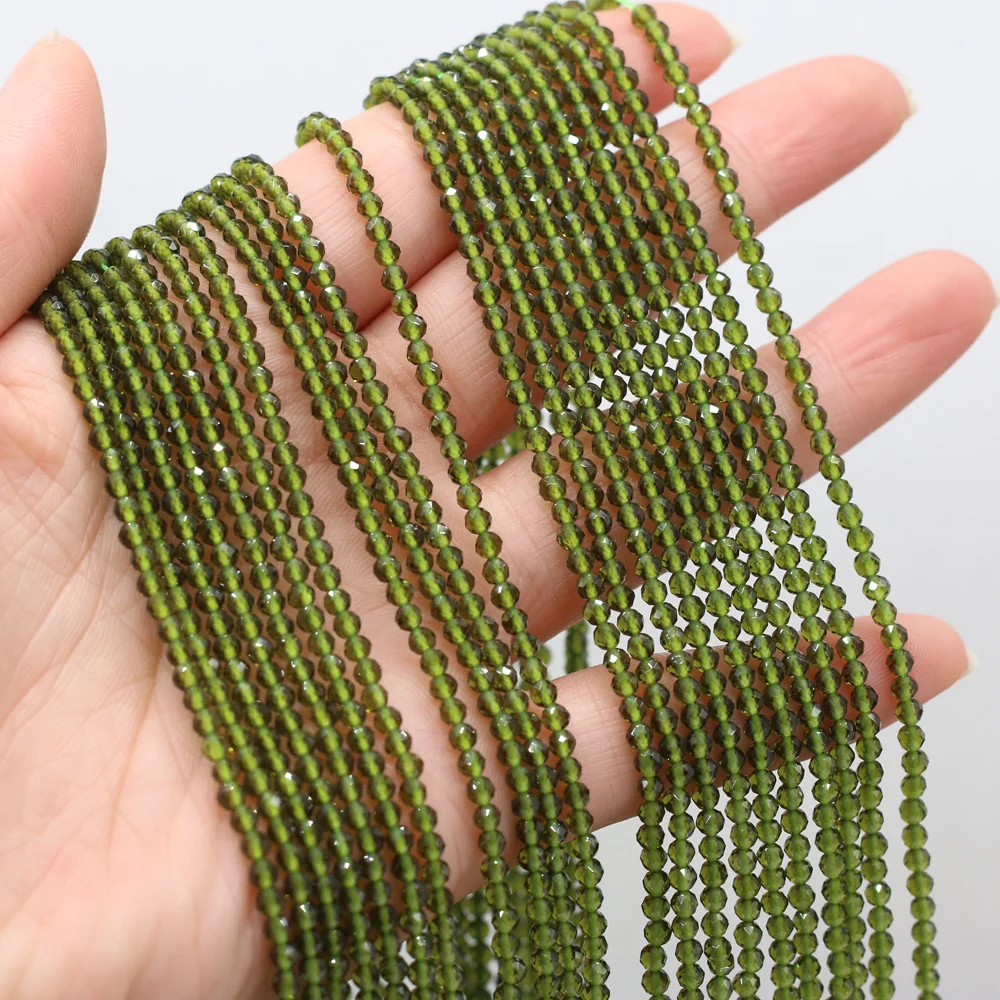 125 Pieces Spinel Beads Crystal Beads Loose DIY Jewelry Making Bracelet Necklace Accessories 3mm Length 38cm