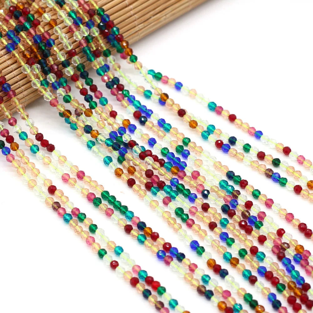 125 Pieces Spinel Beads Crystal Beads Loose DIY Jewelry Making Bracelet Necklace Accessories 3mm Length 38cm