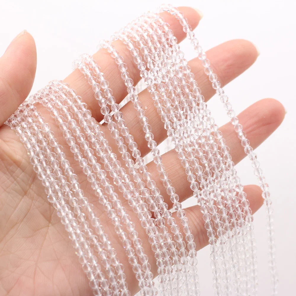 125 Pieces Spinel Beads Crystal Beads Loose DIY Jewelry Making Bracelet Necklace Accessories 3mm Length 38cm