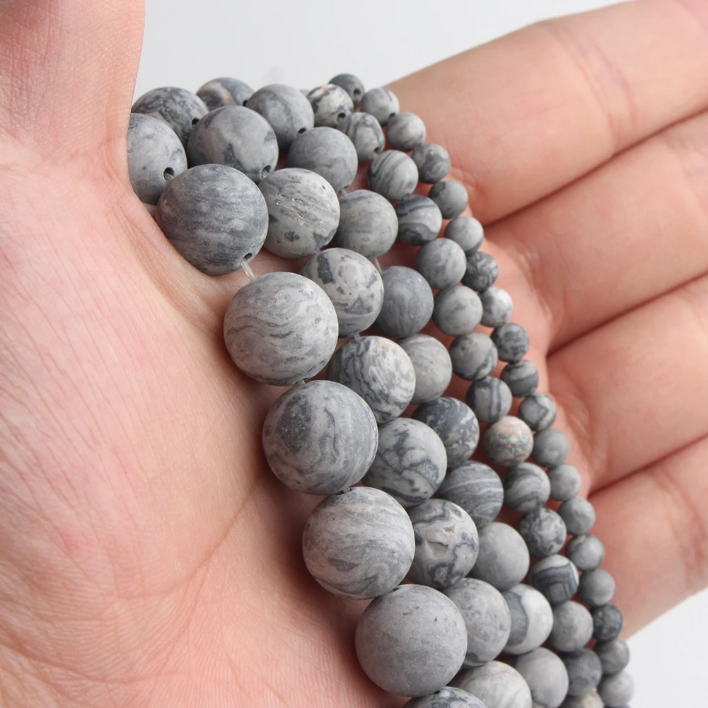 Matte Minerals Beads Natural Stone Beads Dull Polish Hematite Round Loose Spacer For Jewelry Making Bracelets DIY 4-12mm
