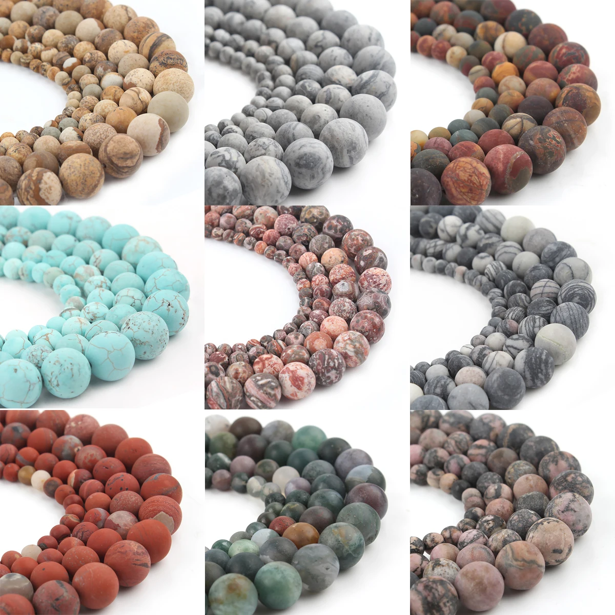 Matte Minerals Beads Natural Stone Beads Dull Polish Hematite Round Loose Spacer For Jewelry Making Bracelets DIY 4-12mm