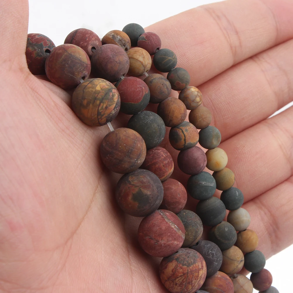 Matte Minerals Beads Natural Stone Beads Dull Polish Hematite Round Loose Spacer For Jewelry Making Bracelets DIY 4-12mm