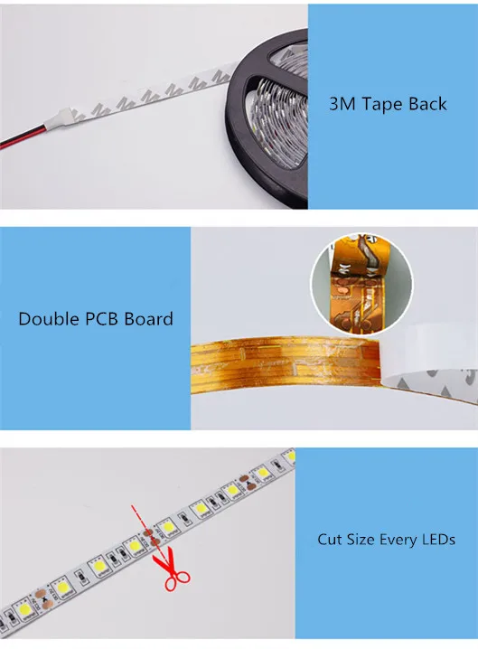 5M USB LED Strip Light 5V 3528 1 Meter 5 Meter Warm Cool White Pink Green Blue Red SMD Ribbon Ceiling Cabinet Light Waterproof