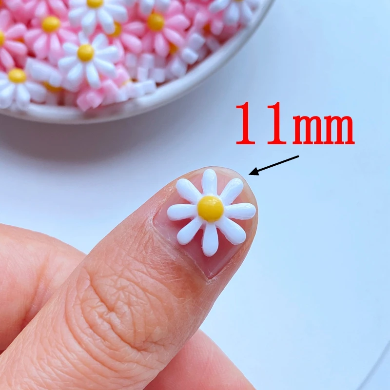 50Pcs New 11mm Cute Mini Chrysanthemum Flat Back Resin Cabochons Scrapbooking DIY Jewelry Craft Decoration Accessorie