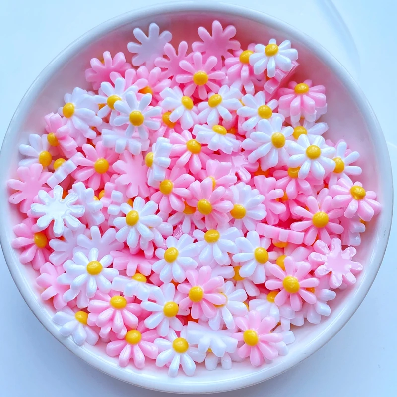 50Pcs New 11mm Cute Mini Chrysanthemum Flat Back Resin Cabochons Scrapbooking DIY Jewelry Craft Decoration Accessorie