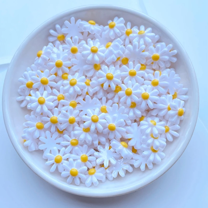 50Pcs New 11mm Cute Mini Chrysanthemum Flat Back Resin Cabochons Scrapbooking DIY Jewelry Craft Decoration Accessorie