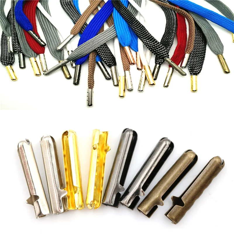 20/50/10PCS  Shoelace Head Aglets DIY Shoelaces Repair Shoe Lace Tips Replacement End Shoes Rope Head Rope Tail Clamp Bullet