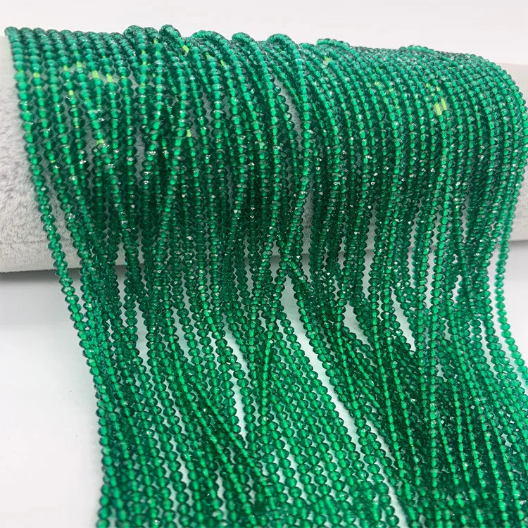 YoZuSmily 1 Strand 1X2mm Small Beads 32 Faceted Crystal Glass Rondel Spacer Beads for Jewelry Making Diy Accessory Little Beads