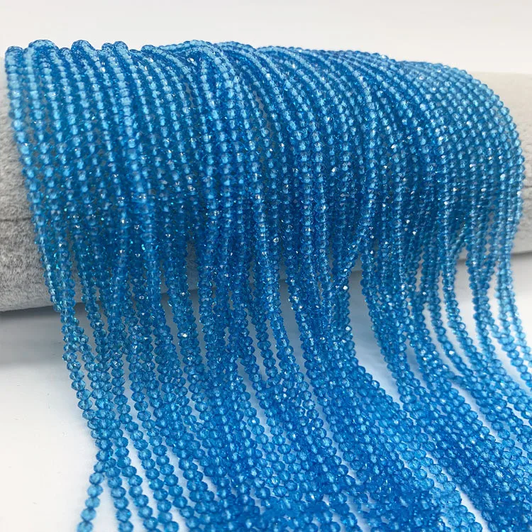 YoZuSmily 1 Strand 1X2mm Small Beads 32 Faceted Crystal Glass Rondel Spacer Beads for Jewelry Making Diy Accessory Little Beads