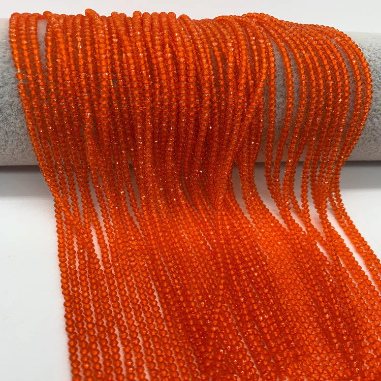 YoZuSmily 1 Strand 1X2mm Small Beads 32 Faceted Crystal Glass Rondel Spacer Beads for Jewelry Making Diy Accessory Little Beads