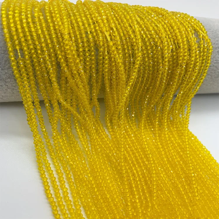 YoZuSmily 1 Strand 1X2mm Small Beads 32 Faceted Crystal Glass Rondel Spacer Beads for Jewelry Making Diy Accessory Little Beads