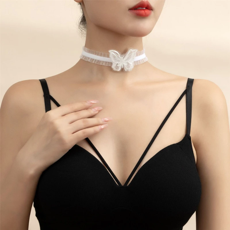 Velvet Lace Chokers Necklaces for Women Girls Cute Fairy Flower Collar Necklaces Wedding Party Fashion Jewelry Wholesale Gift