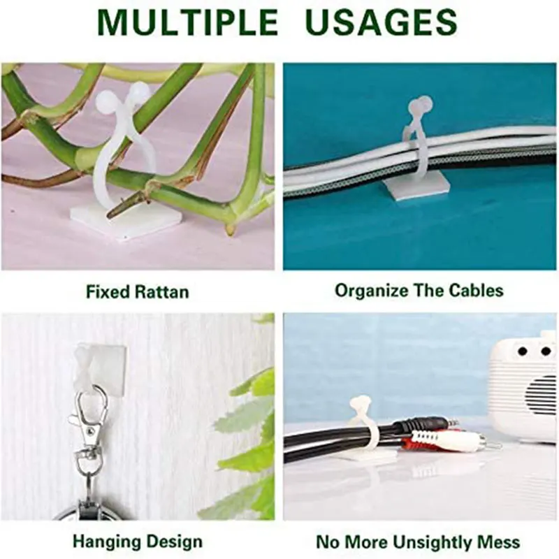 10/30/50pcs/Bag Plant Vine Climbing Clip Invisible Wall Self-adhesive Fixator Garden Plant Vine Climbing Fixed Support