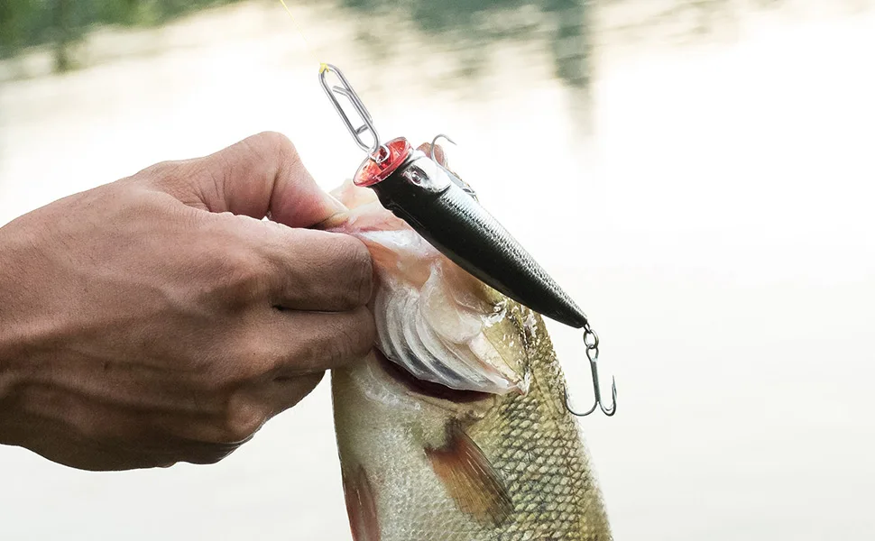 50pc Fishing Snap Power Clip Stainless Steel Speed Clip Quick Change Fast Link Connector for Crankbait Swimbait Minnow