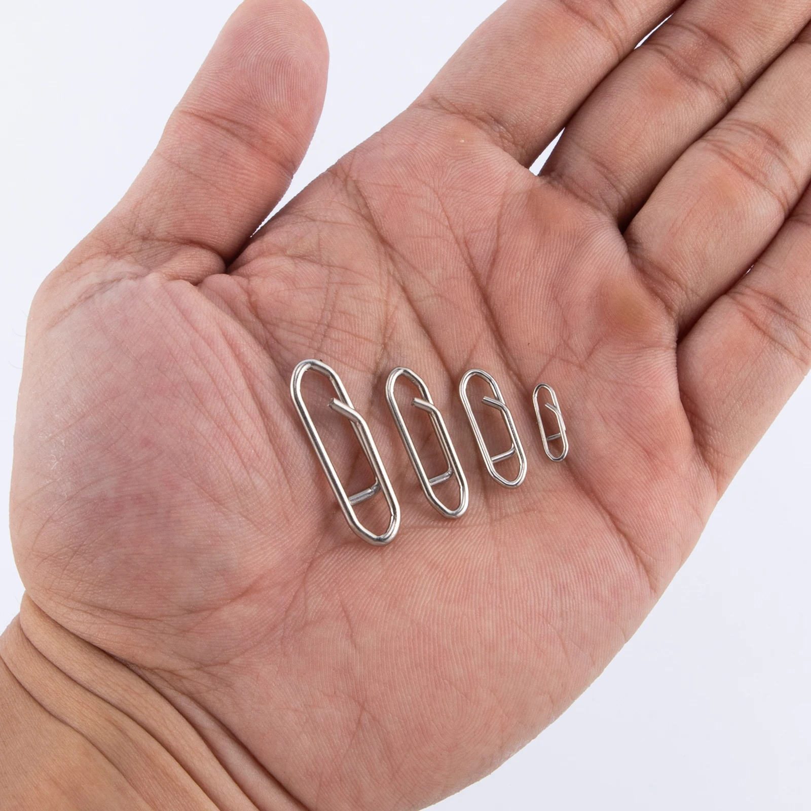 50pc Fishing Snap Power Clip Stainless Steel Speed Clip Quick Change Fast Link Connector for Crankbait Swimbait Minnow