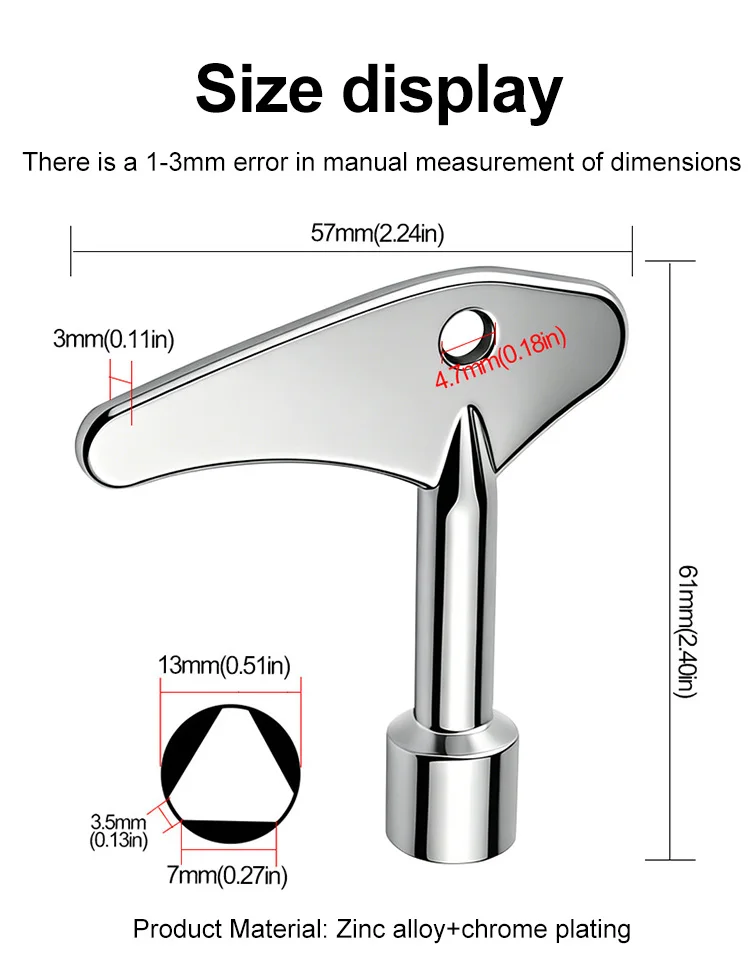 Delta Switch Key Wrench With Accessories Universal Triangle Train Electrical Cupboard Box Elevator Cabinet Alloy