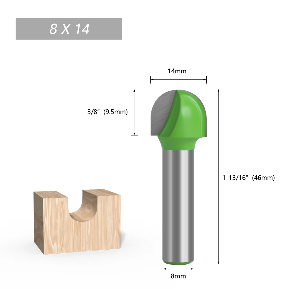 LAVIE 1pc 8mm Shank Ball Nose End Mill Round Nose Cove CNC Milling Bit Radius Core Box Solid Carbide Router Bit Tools C08042