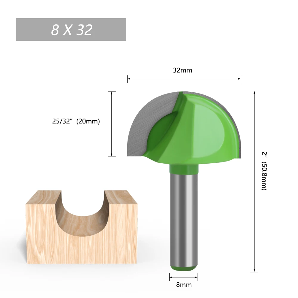 LAVIE 1pc 8mm Shank Ball Nose End Mill Round Nose Cove CNC Milling Bit Radius Core Box Solid Carbide Router Bit Tools C08042