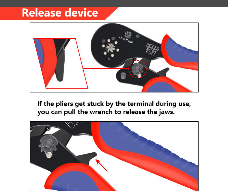 Tubular Terminal Crimping Tool Small Pliers HSC12 16-6 Large Terminal Precision Electrical Fixture Kit 0.08-16mm ²/ 30-5AWG