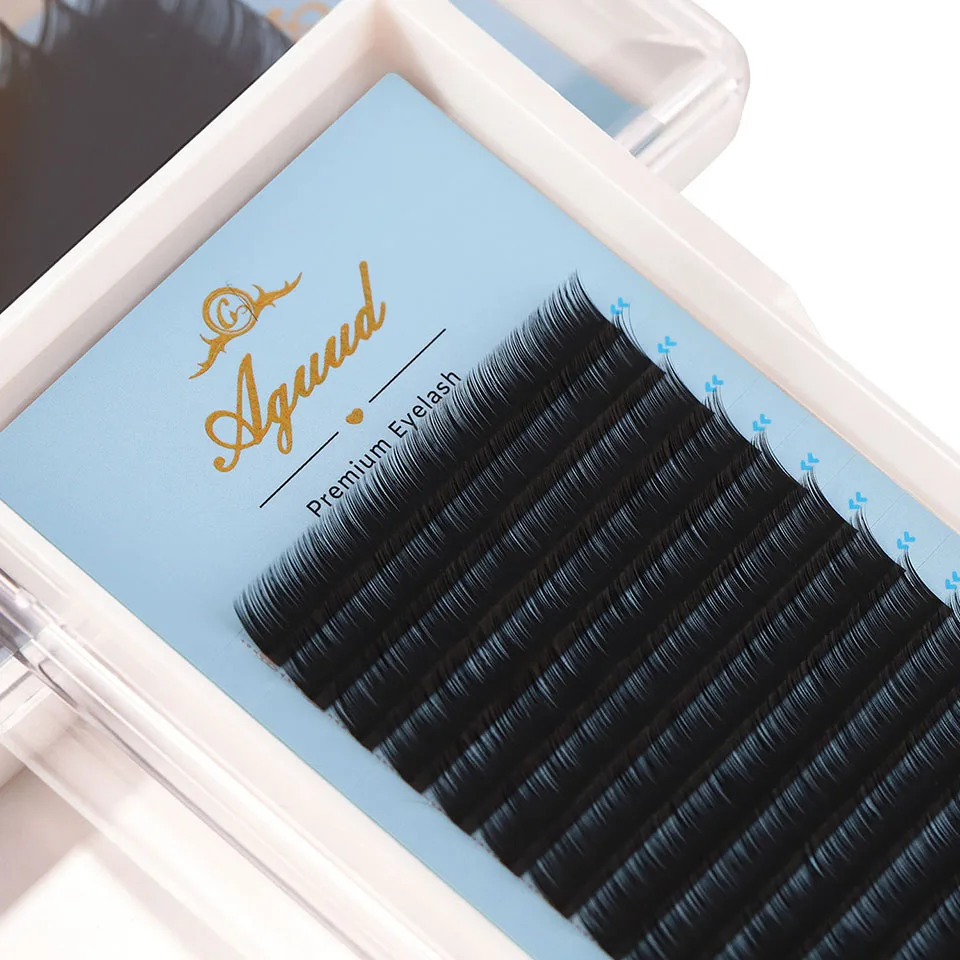 AGUUD 8-25mm Classic Eyelashes Extensions Long Lash Faux Mink Russian 20-25mm Mix Individual Lash Russian Silk Lower Lash Cilios