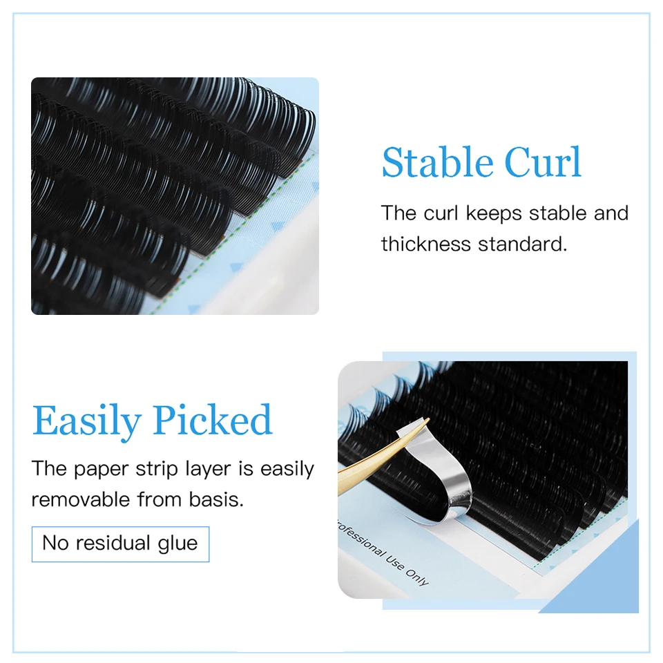 AGUUD 8-25mm Classic Eyelashes Extensions Long Lash Faux Mink Russian 20-25mm Mix Individual Lash Russian Silk Lower Lash Cilios
