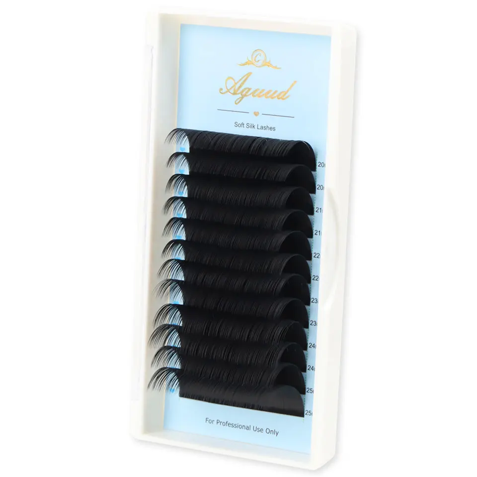 AGUUD 8-25mm Classic Eyelashes Extensions Long Lash Faux Mink Russian 20-25mm Mix Individual Lash Russian Silk Lower Lash Cilios