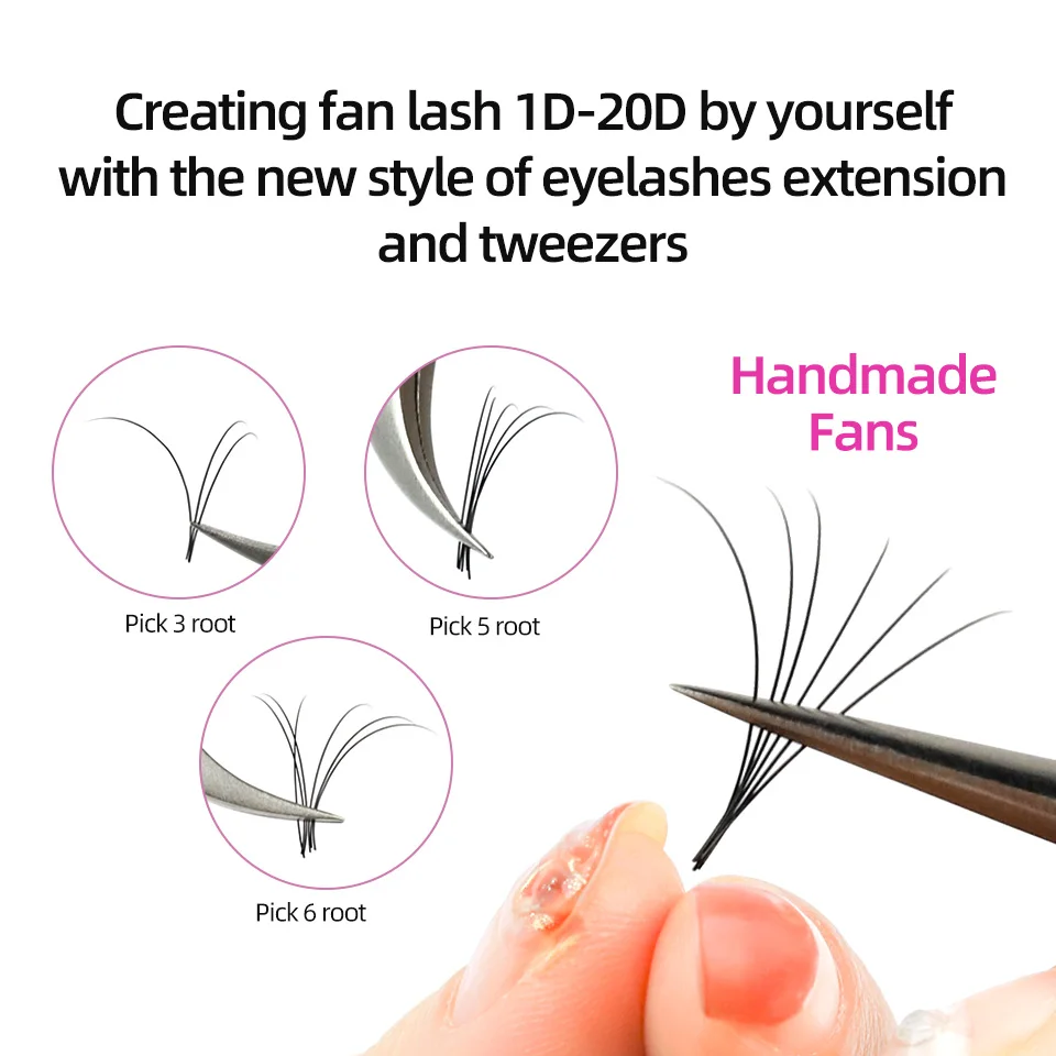 AGUUD 8-25mm Classic Eyelashes Extensions Long Lash Faux Mink Russian 20-25mm Mix Individual Lash Russian Silk Lower Lash Cilios