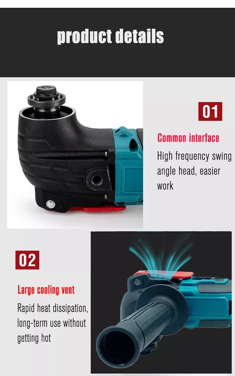 170W Electric Cordless Oscillator, 6-Gear Settings, 5000-20000r/Min, for Sawing/Cutting/Shoveling, For 18V/21V Makita Battery