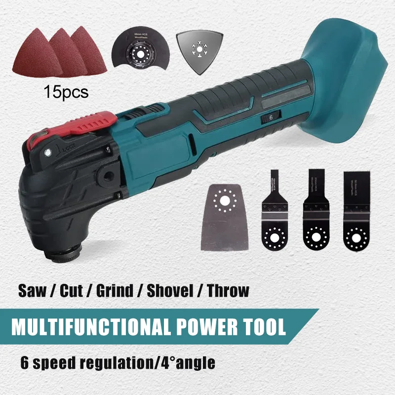 170W Electric Cordless Oscillator, 6-Gear Settings, 5000-20000r/Min, for Sawing/Cutting/Shoveling, For 18V/21V Makita Battery