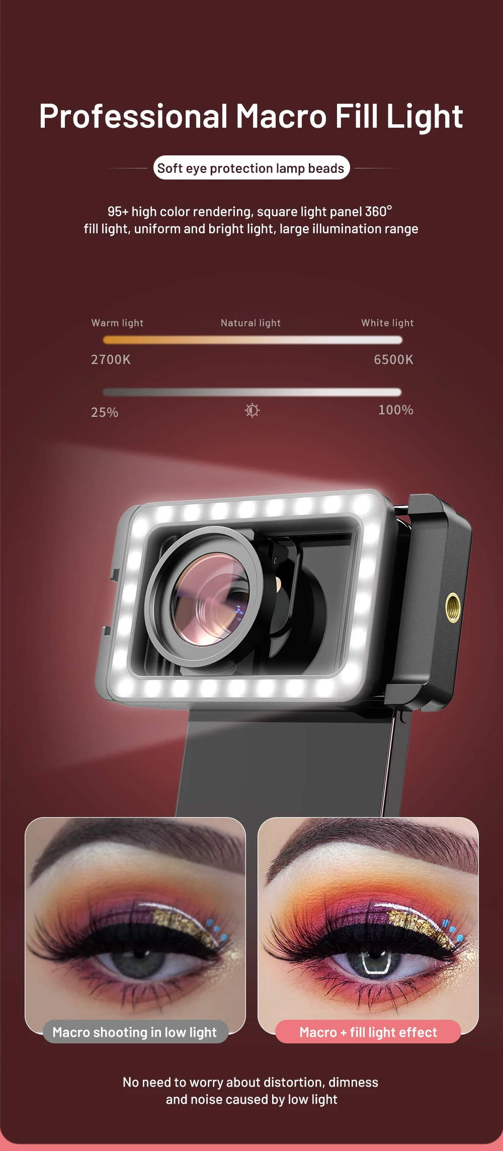 APEXEL New Upgraded HD 15x Super Macro Lens With LED Fill Light Universal Clamp Micro Lenses for iPhone Samsung All Smartphones
